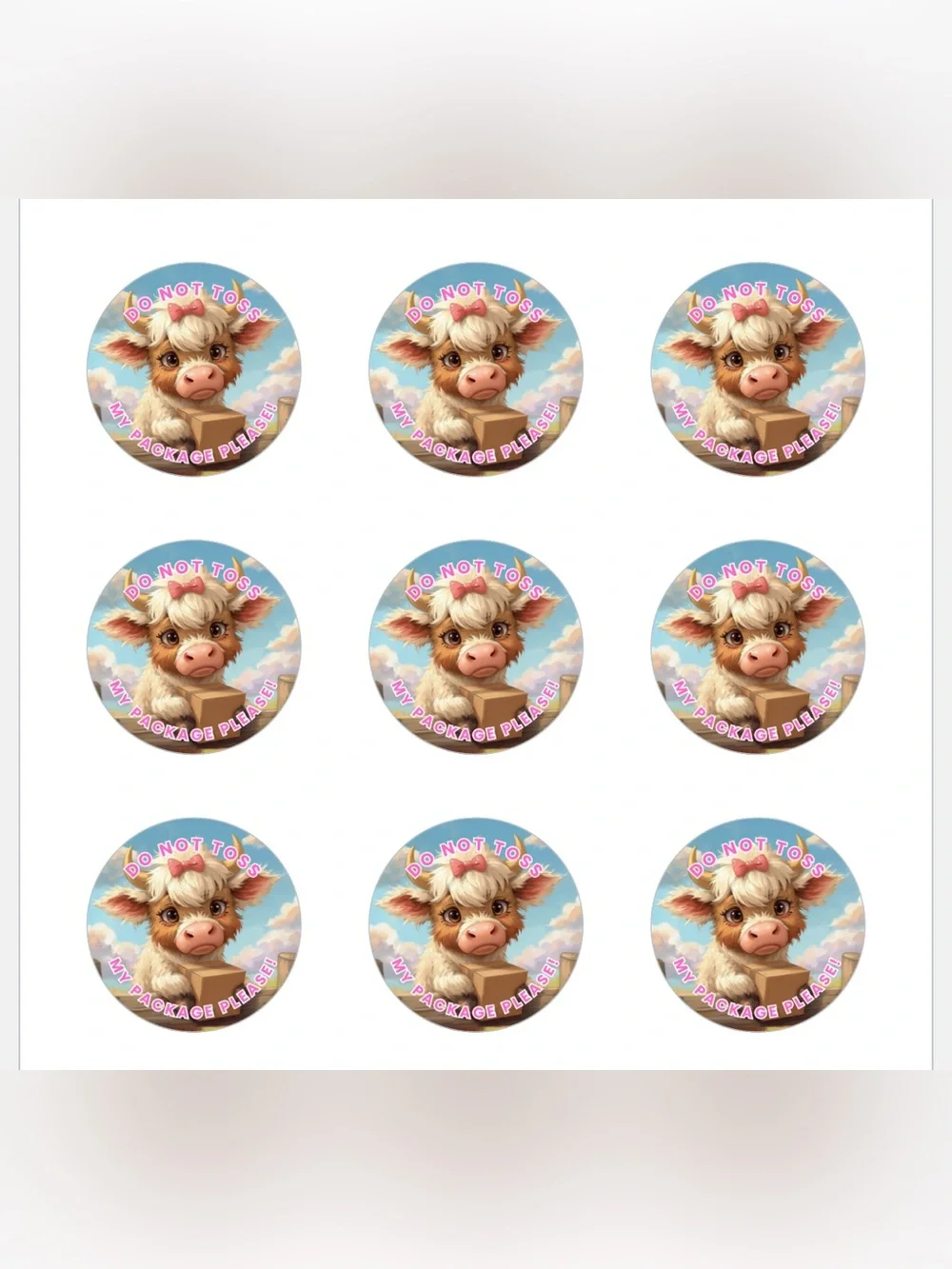 Highland Cow Stickers (24CT)